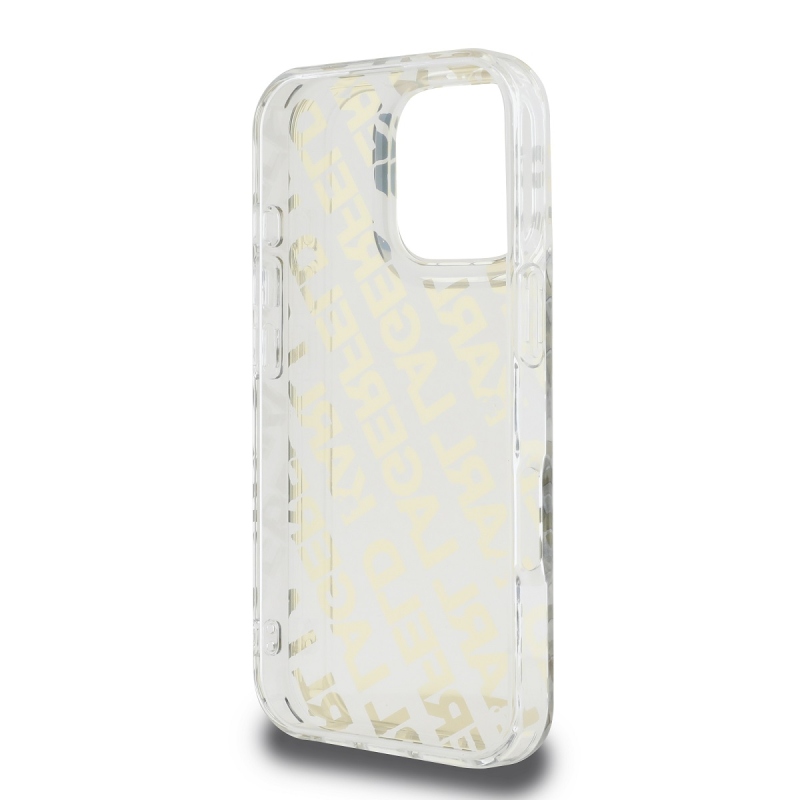 Karl Lagerfeld IML Electroplated Repeated Logo Zadný Kryt pre iPhone 16 Pro Gold