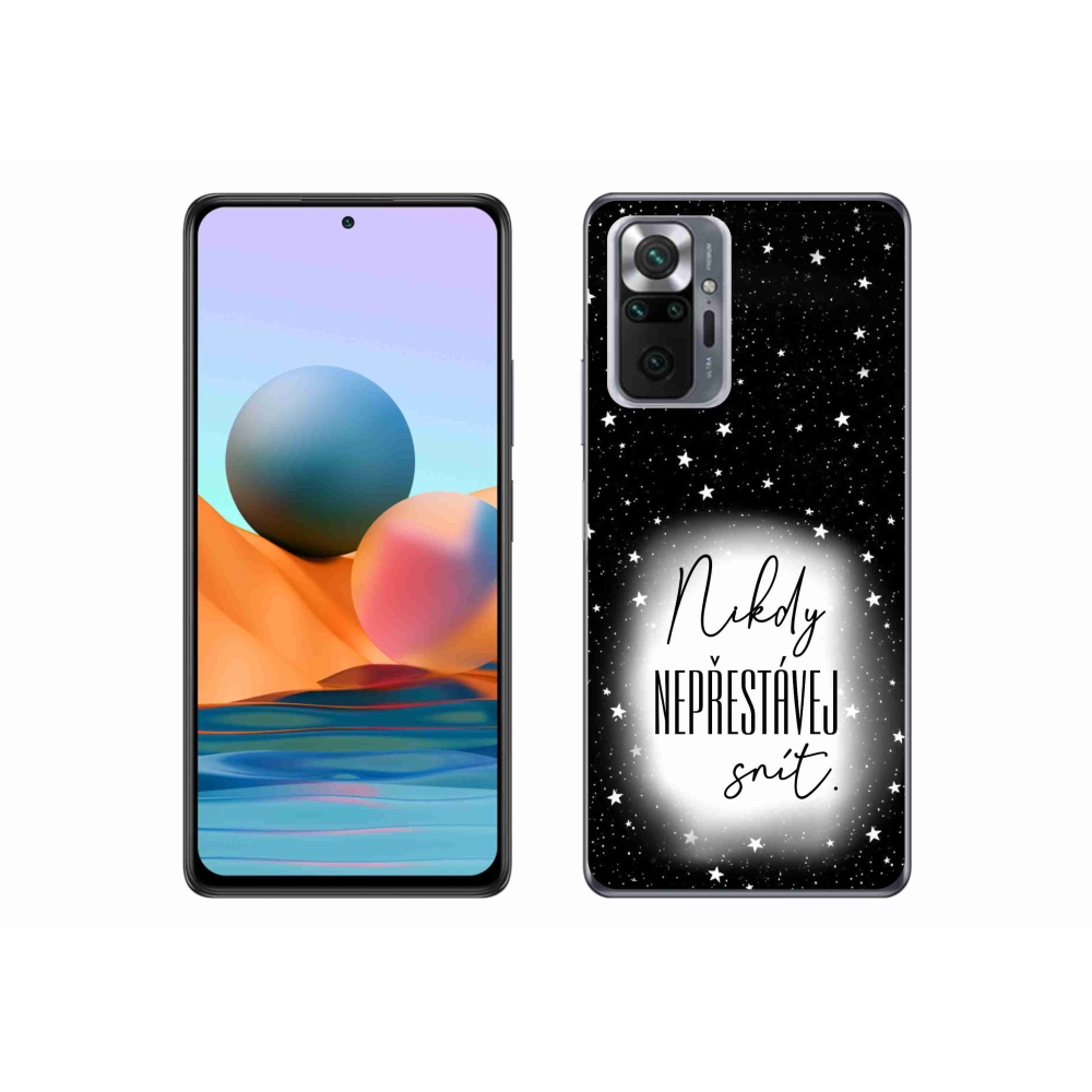 Gélový kryt mmCase na Xiaomi Redmi Note 10 Pro - citát 1 bieločierne pozadie