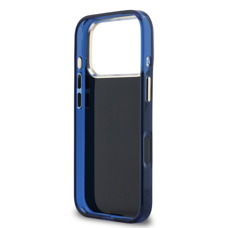 Guess IML 4G Script Metal Logo Zadný kryt pre iPhone 17 Pro Blue