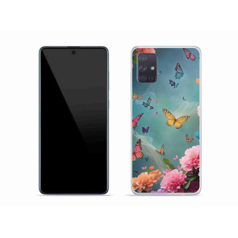 Gélový kryt mmCase na Samsung Galaxy A51 - farebné kvety a motýle