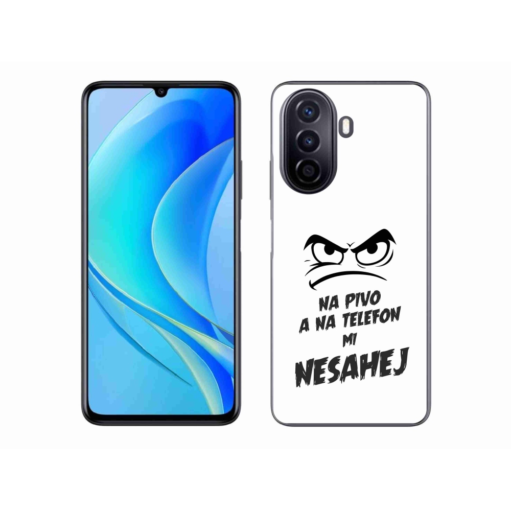 Gélový kryt mmCase na Huawei Nova Y70 - pivný motív 2 biele pozadie