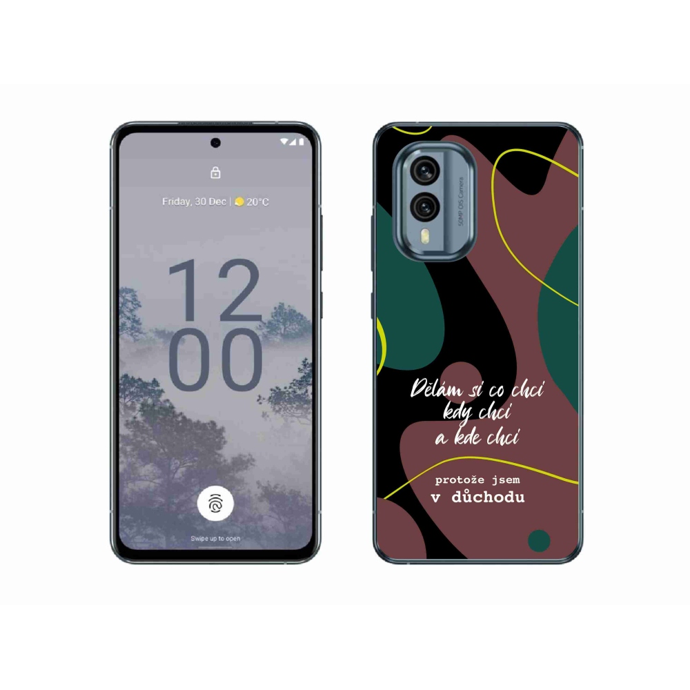 Gélový kryt mmCase na Nokia X30 5G - vtipný text 10 čierne pozadie