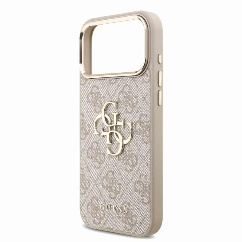 Guess PU 4G Metal Logo Strap – zadný kryt pre iPhone 18 Pro Max, ružový