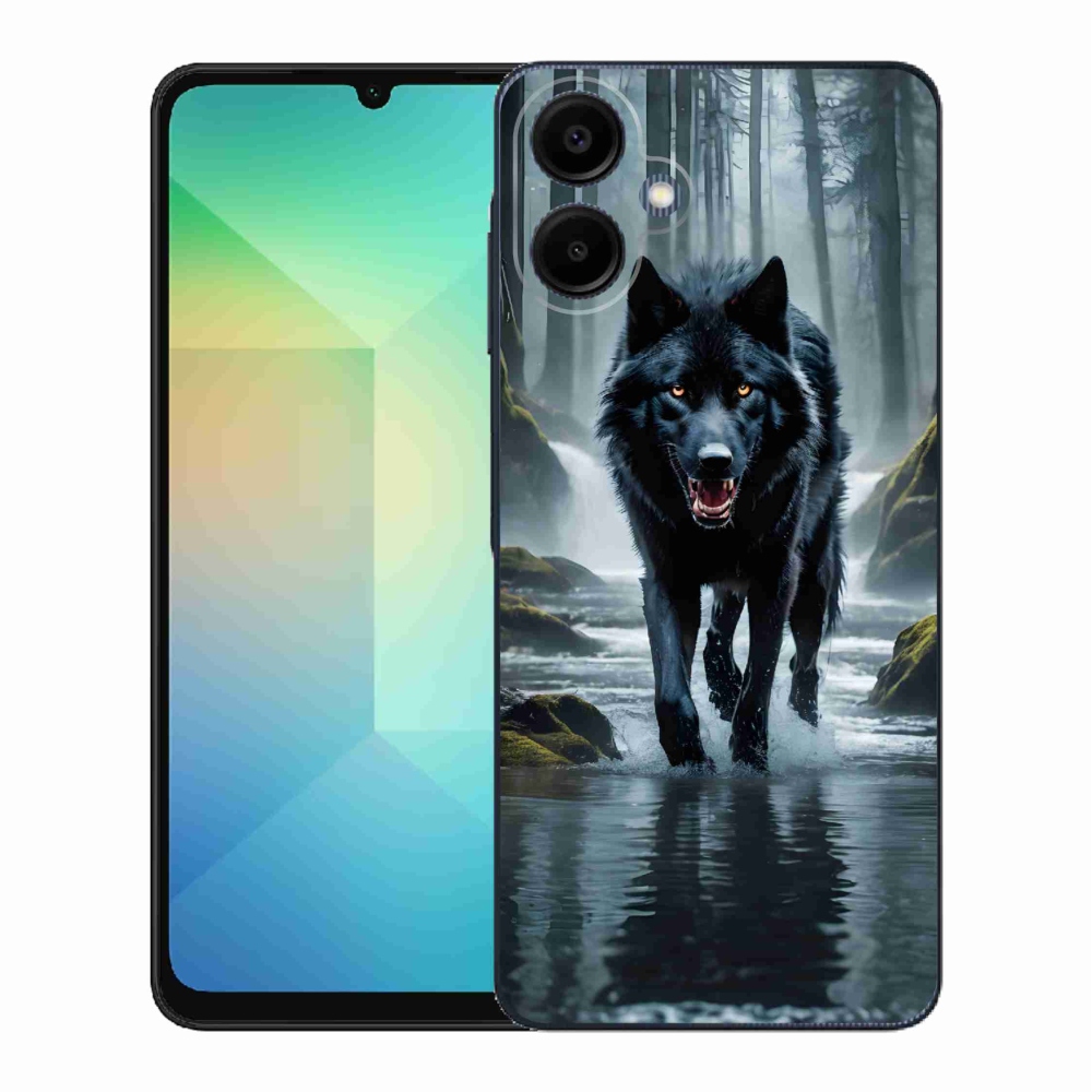 Gélový kryt mmCase na Samsung Galaxy A06 4G - čierny vlk