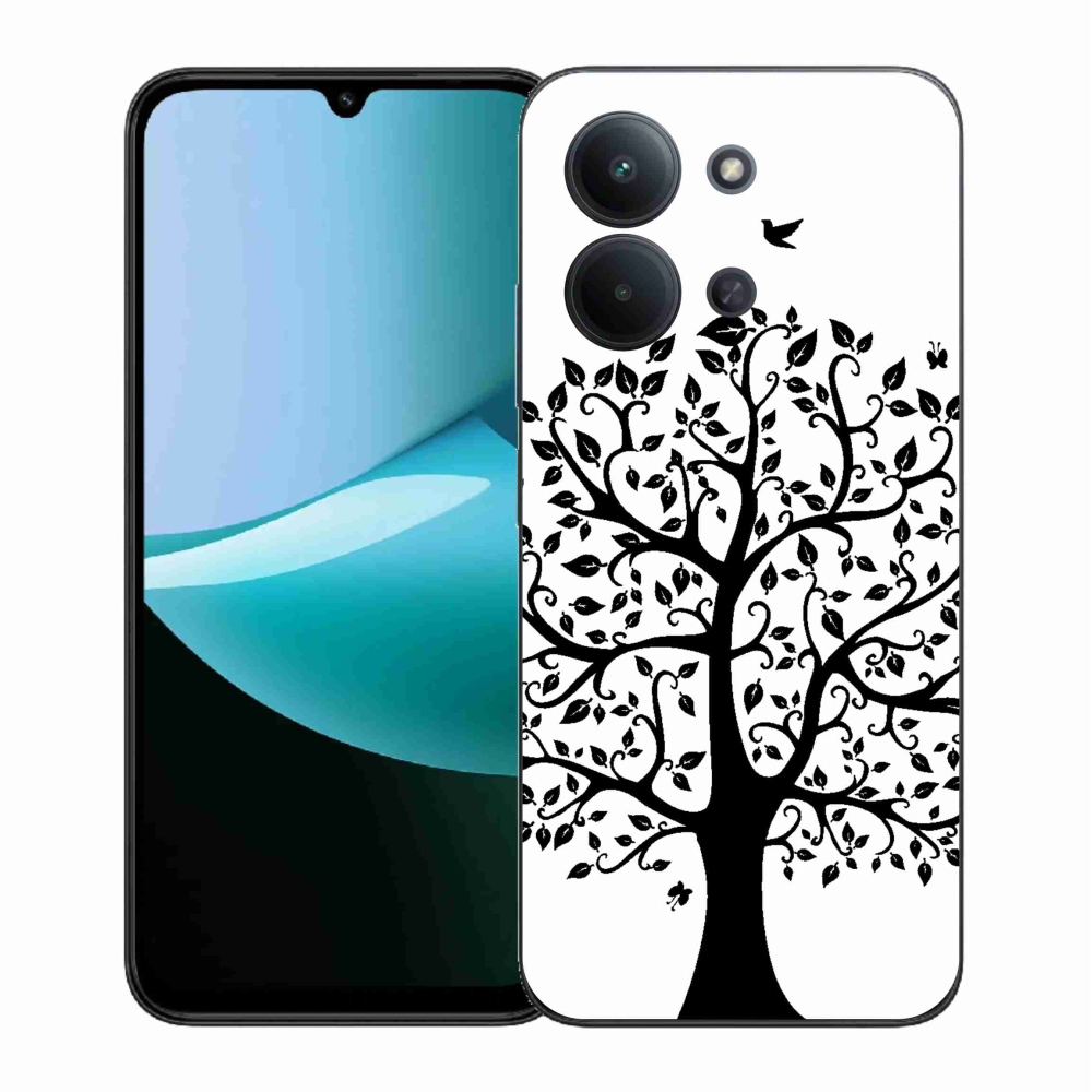 Gélový kryt mmCase na Xiaomi Redmi 15C 4G (171mm)/Poco C85 4G (171mm) - čiernobiely strom