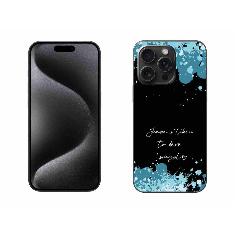 Gélový kryt mmCase na iPhone 15 Pro Max - zamilovaný text čierne pozadie