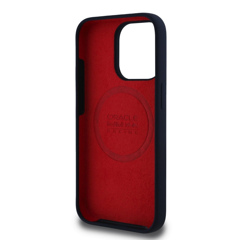 Red Bull Silicone Vertical Logo MagSafe Zadný Kryt pre iPhone 15 Pro Navy