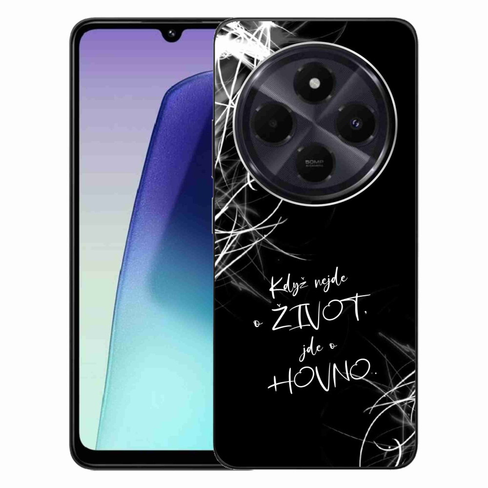 Gélový kryt mmCase na Xiaomi Redmi 14C/Poco C75 - vtipný text 16 čierne pozadie