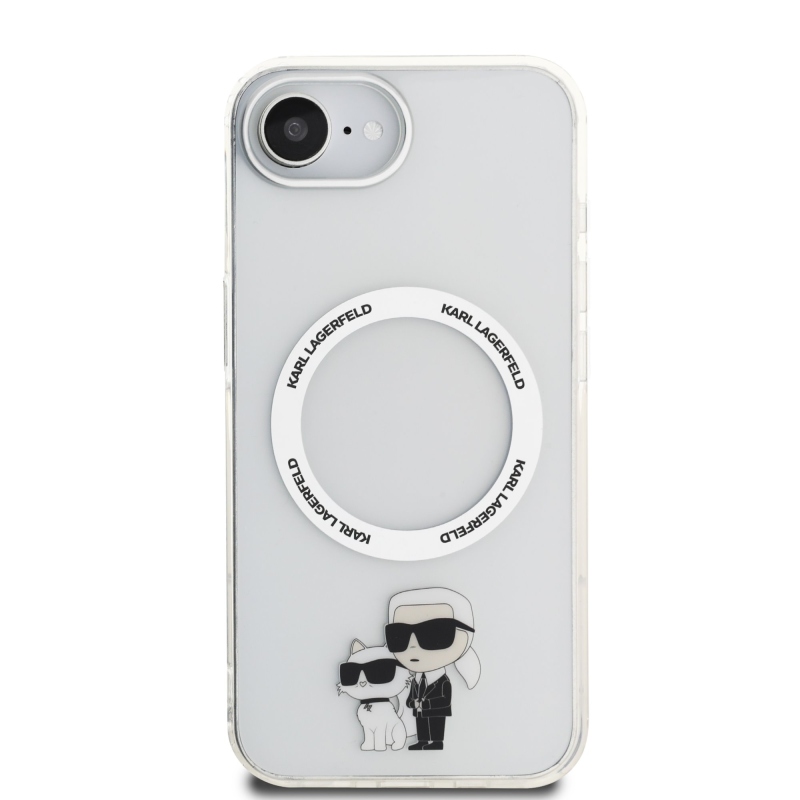 Karl Lagerfeld IML Karl and Choupette MagSafe Zadný Kryt pre iPhone 16e Transparent