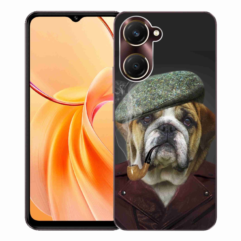 Gélový kryt mmCase na Vivo Y28s 5G - pes s fajkou