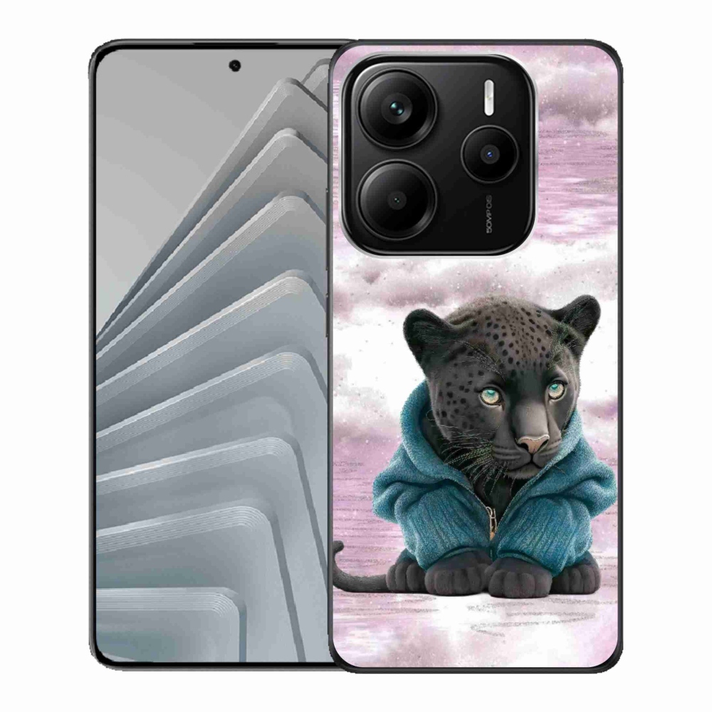 Gélový kryt mmCase na Xiaomi Redmi Note 14 5G - čierny panter vo svete