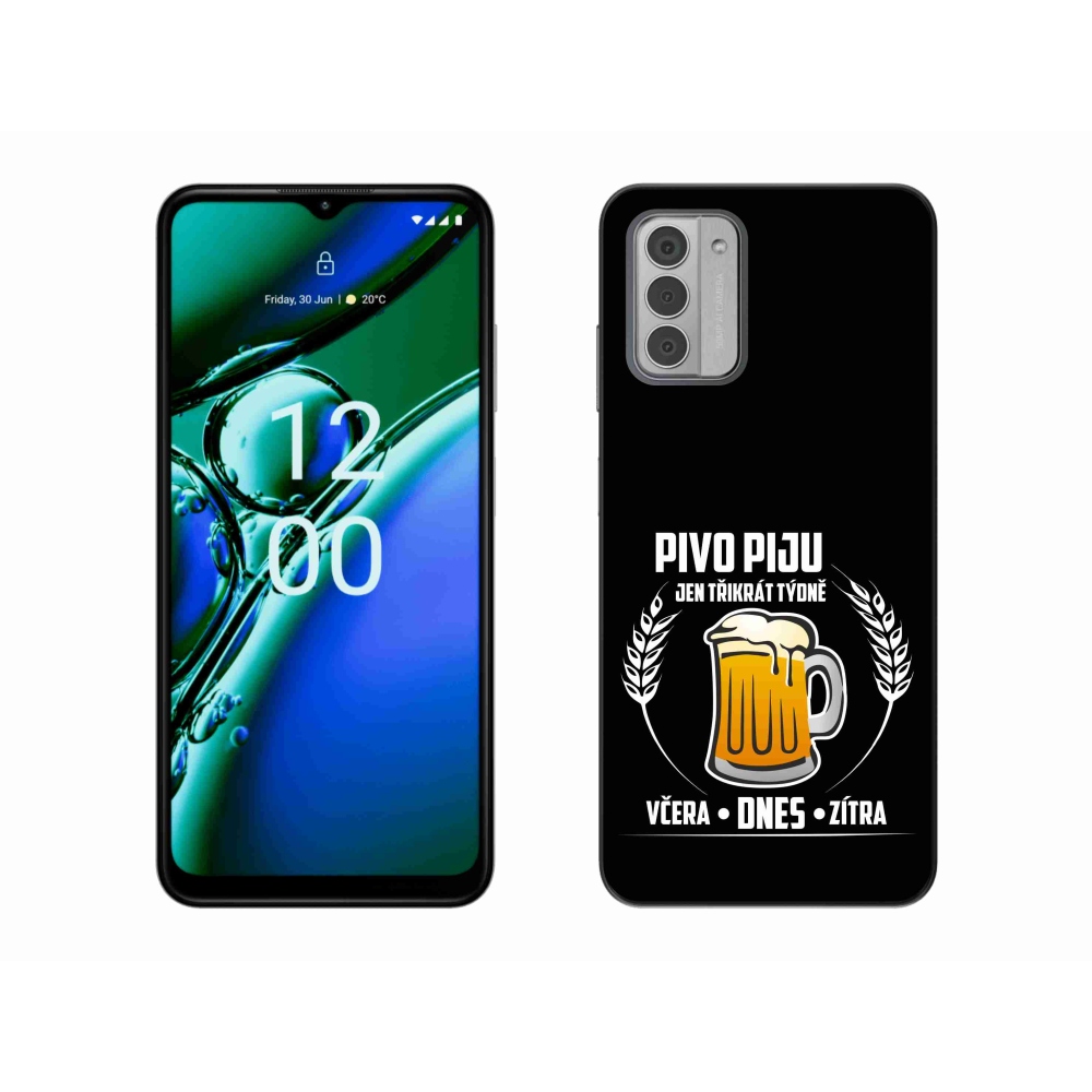 Gélový kryt mmCase na Nokia G42 - pivný motív čierne pozadie