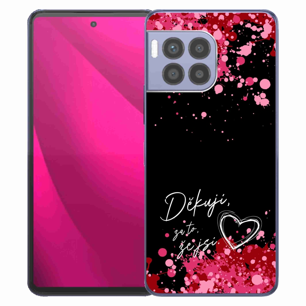 Gélový kryt mmCase na T-Mobile T Phone 2 Pro - zamilovaný text 2 čierne pozadie