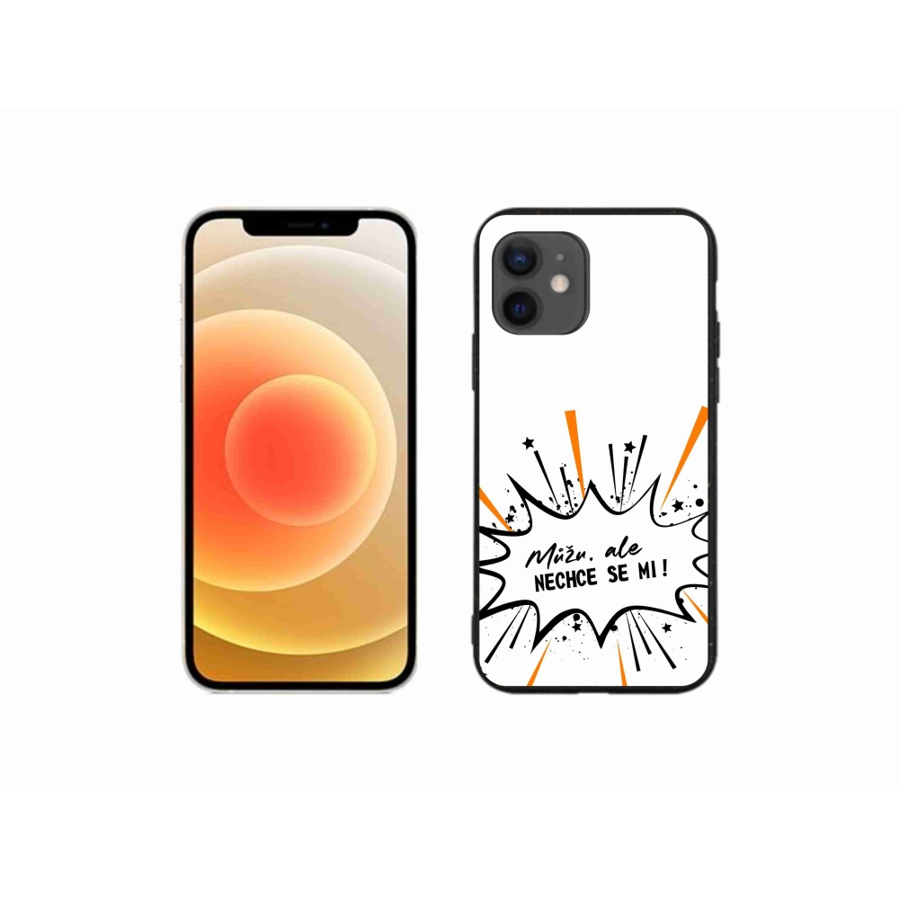 Gélový kryt mmCase na iPhone 12 mini - vtipný text 11 biele pozadie