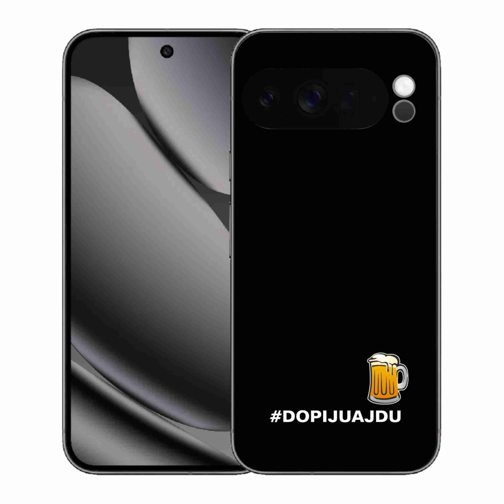 Gélový kryt mmCase na Google Pixel 10 Pro XL - pivný motív 1 čierne pozadie