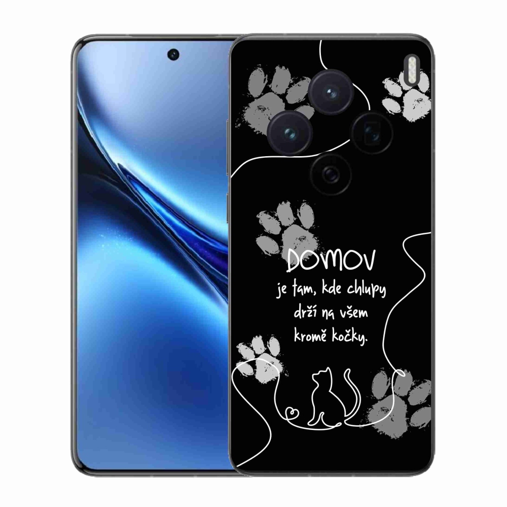Gélový kryt mmCase na Vivo X200 5G - mačacie motív čierne pozadie