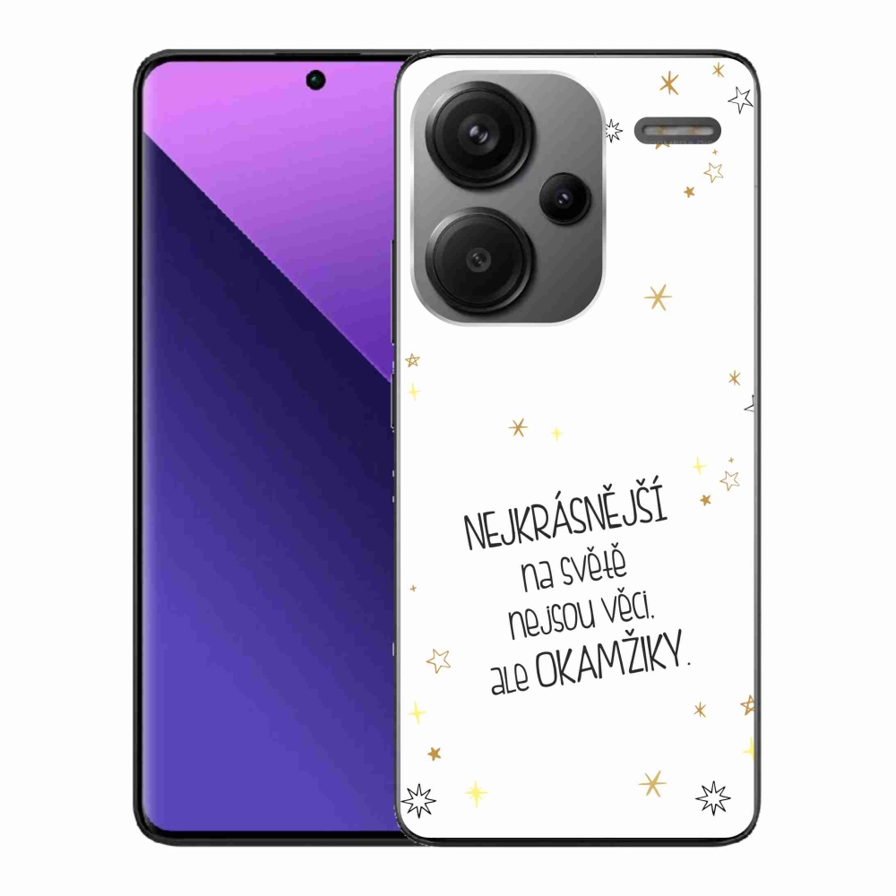 Gélový kryt mmCase na Xiaomi Redmi Note 13 Pro+ 5G - citát 4 biele pozadie
