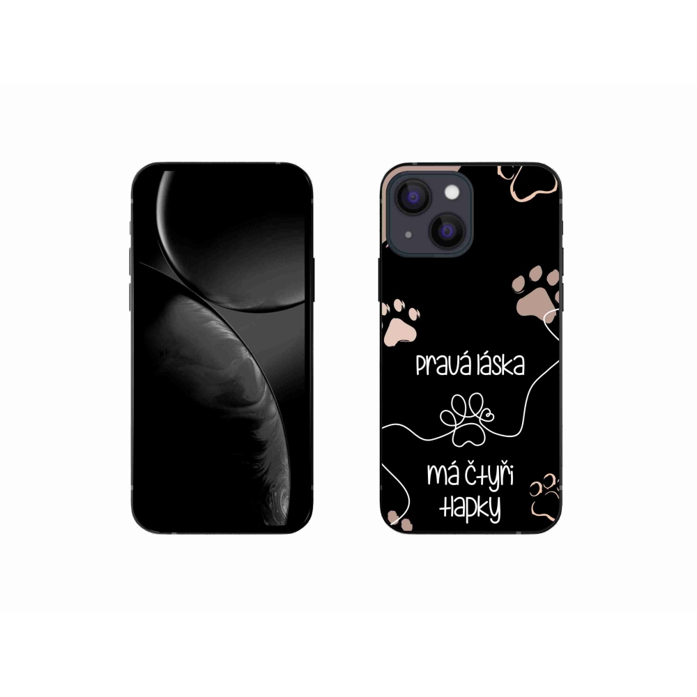 Gélový kryt mmCase na iPhone 13 mini 5.4 - psí motív 1 čierne pozadie