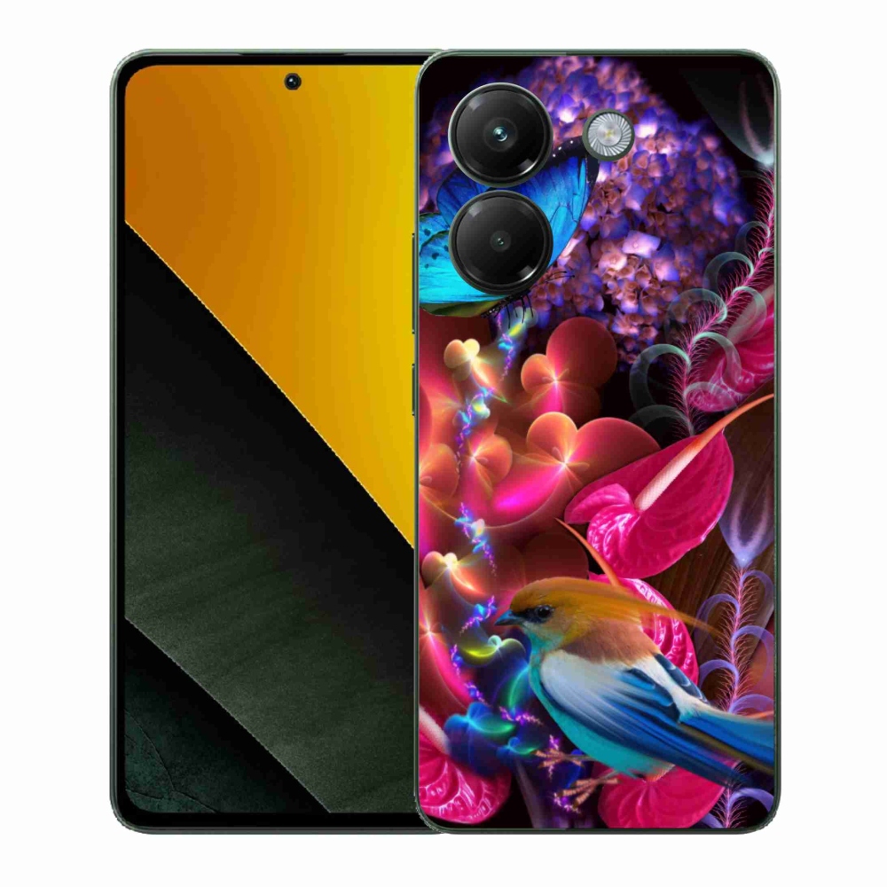 Gélový kryt mmCase na Xiaomi Poco M7 Pro 5G - farebné kvety