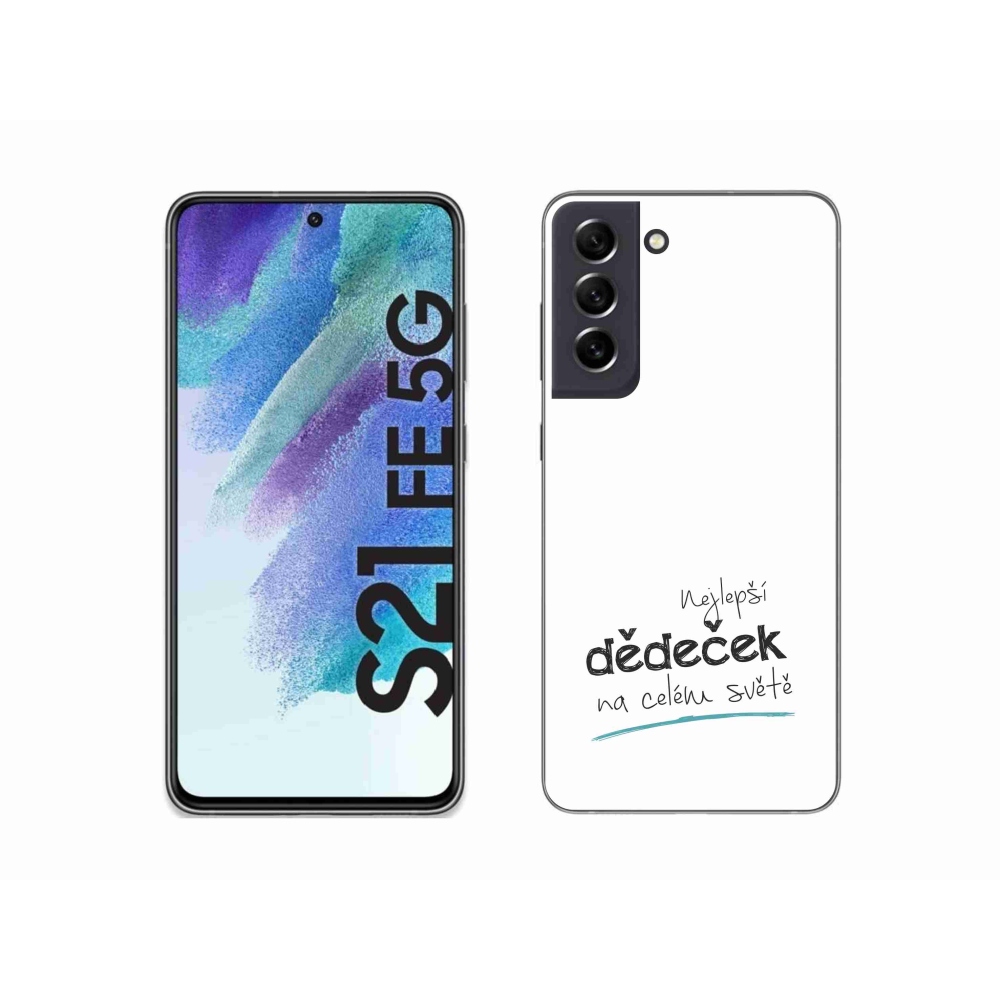 Gélový kryt mmCase na Samsung Galaxy S21 FE 5G - najlepší starý otec 3 biele pozadie