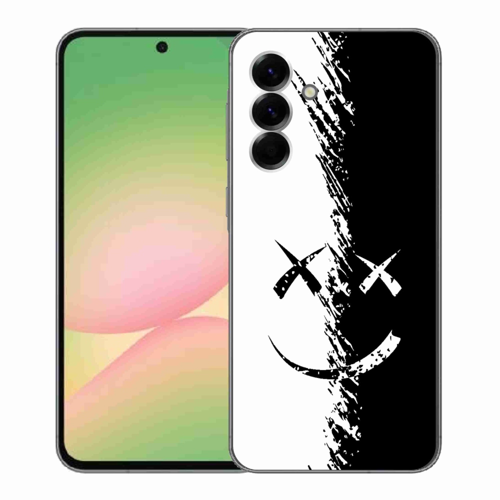 Gélový kryt mmCase na Samsung Galaxy A56 5G - čiernobiely smajlík