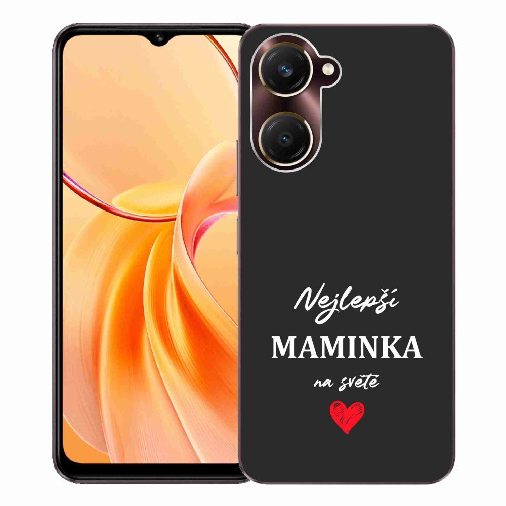 Gélový kryt mmCase na Vivo Y28s 5G - najlepšia mamička 1 čierne pozadie