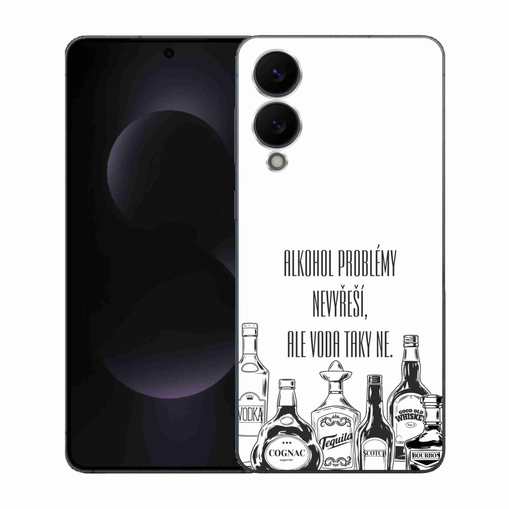 Gélový kryt mmCase na Samsung Galaxy S25 Edge - vtipný text biele pozadie