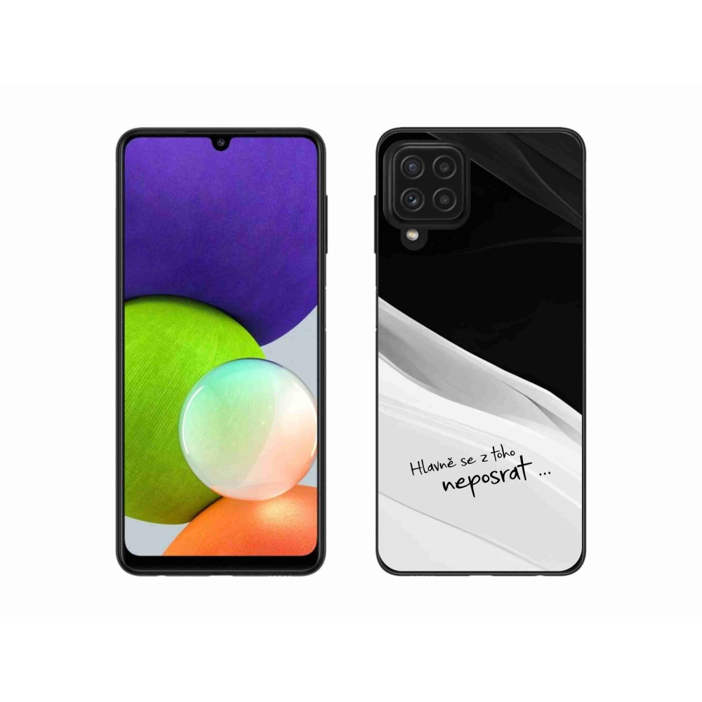 Gélový kryt mmCase na Samsung Galaxy A22 4G - vtipný text 13 bieločierne pozadie