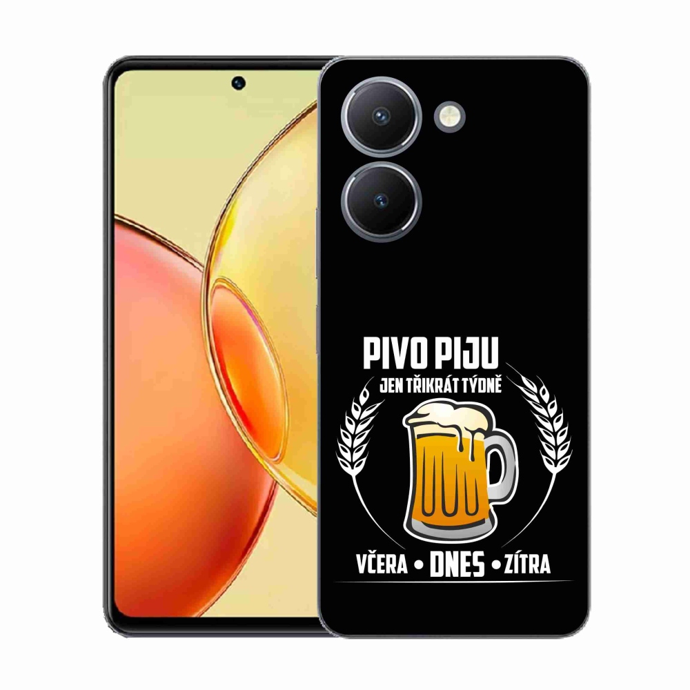 Gélový kryt mmCase na Vivo Y36 - pivný motív čierne pozadie