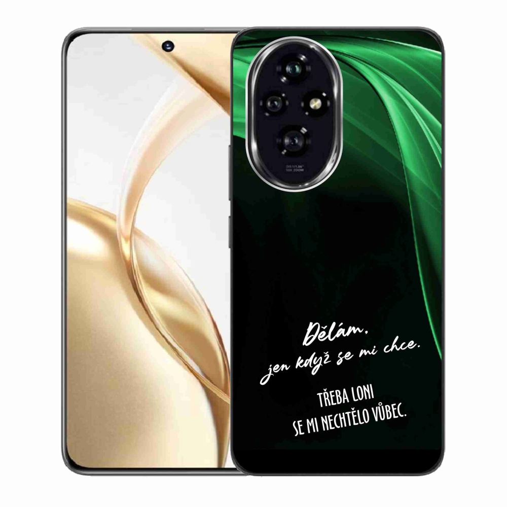 Gélový kryt mmCase na Honor 200 5G - vtipný text 12 čierne pozadie