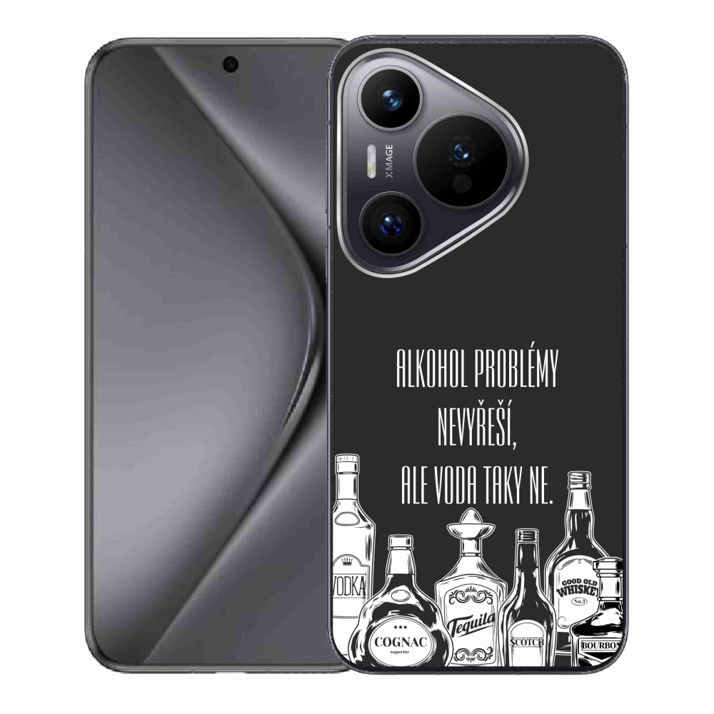 Gélový kryt mmCase na Huawei Pura 70 - vtipný text čierne pozadie