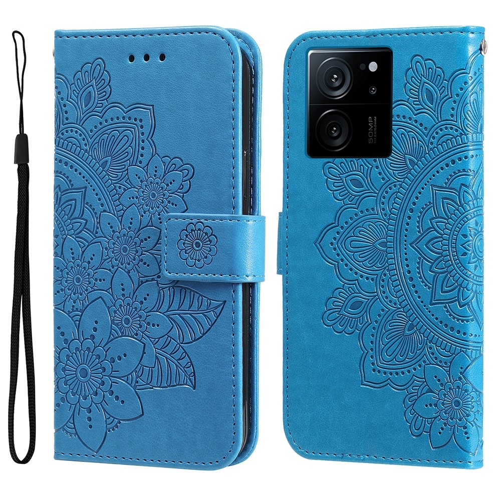 Mandala knižkové púzdro na Xiaomi 13T/13T Pro - modré