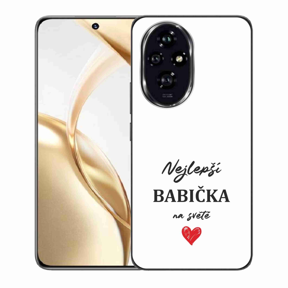 Gélový kryt mmCase na Honor 200 5G - najlepšia babička 1 biele pozadie