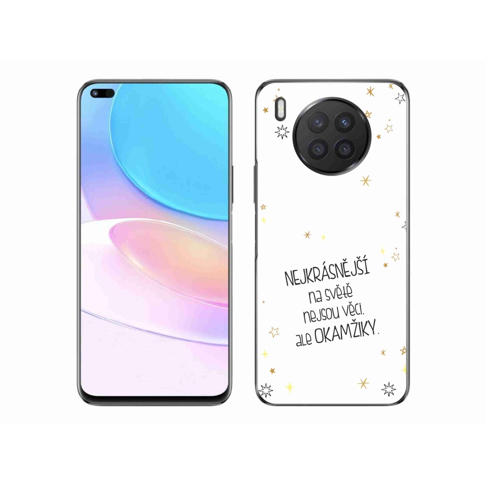 Gélový kryt mmCase na Huawei Nova 8i - citát 4 biele pozadie