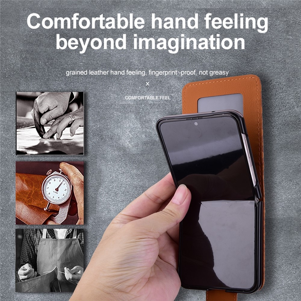 Gridy knižkové púzdro na Samsung Galaxy Z Flip7 5G - hnedé