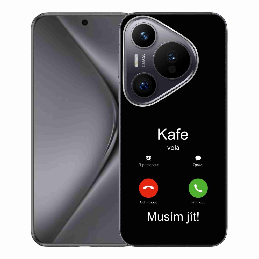 Gélový kryt mmCase na Huawei Pura 70 Pro - kafe volá čierne pozadie