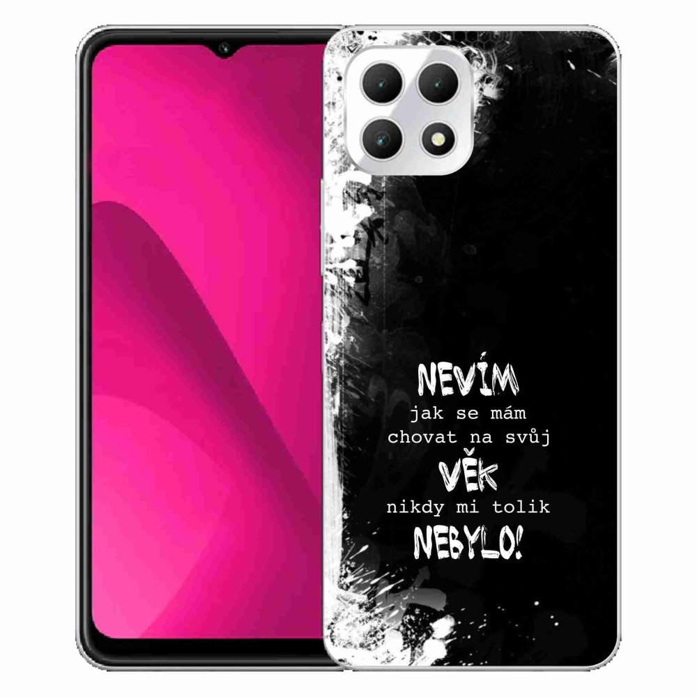 Gélový kryt mmCase na T-Mobile T Phone 2 - vtipný text 14 čierne pozadie