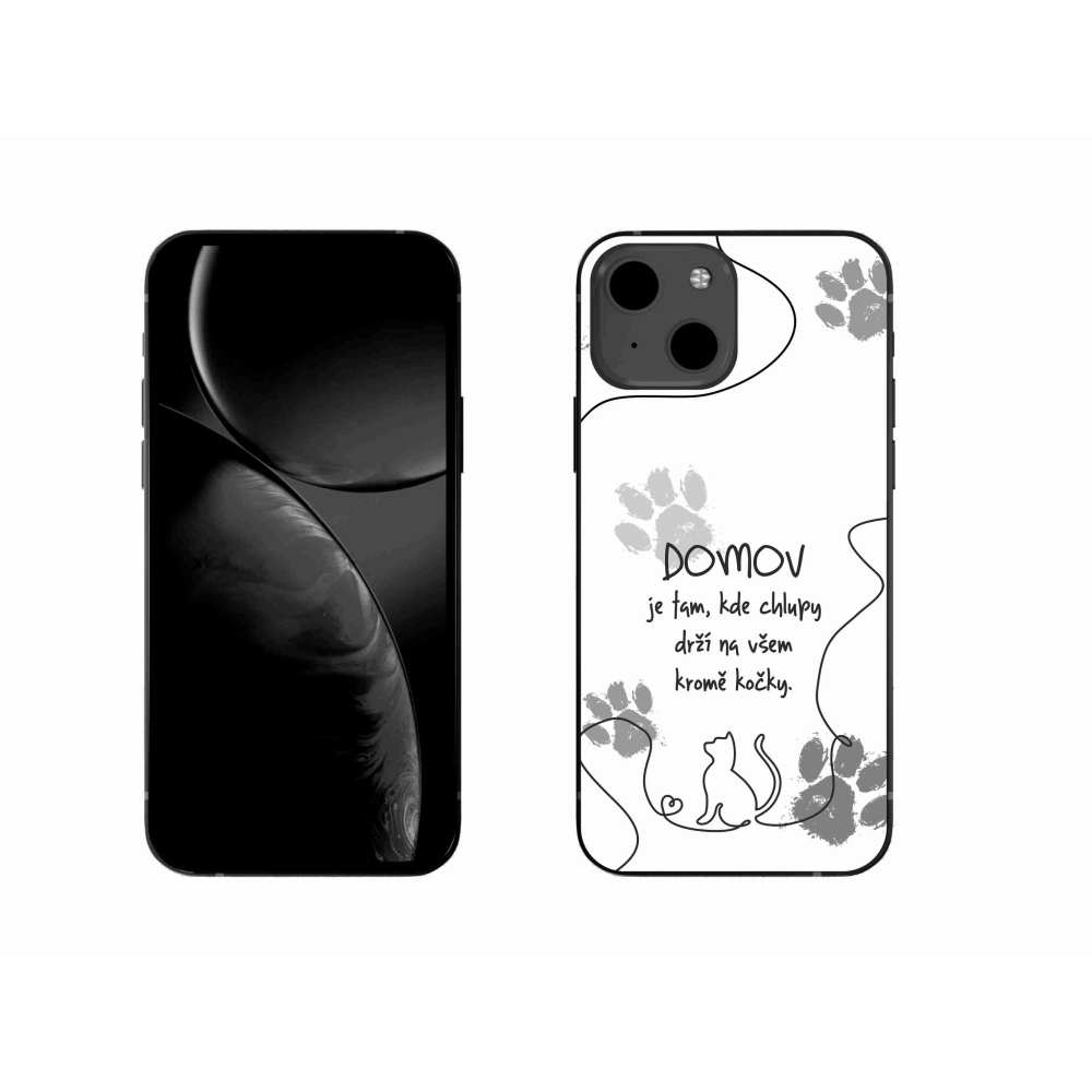 Gélový kryt mmCase na iPhone 13 6.1 - mačacie motív biele pozadie