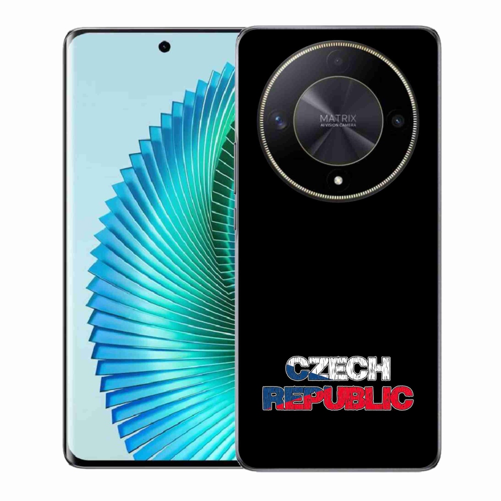 Gélový kryt mmCase na Honor Magic 6 Lite 5G - Czech Republic čierne pozadie
