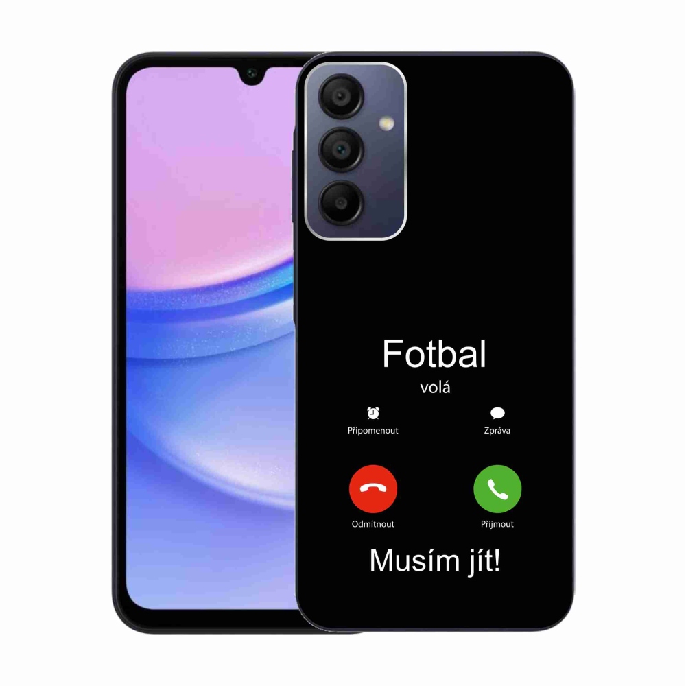 Gélový kryt mmCase na Samsung Galaxy A15 4G/5G - futbal volá čierne pozadie