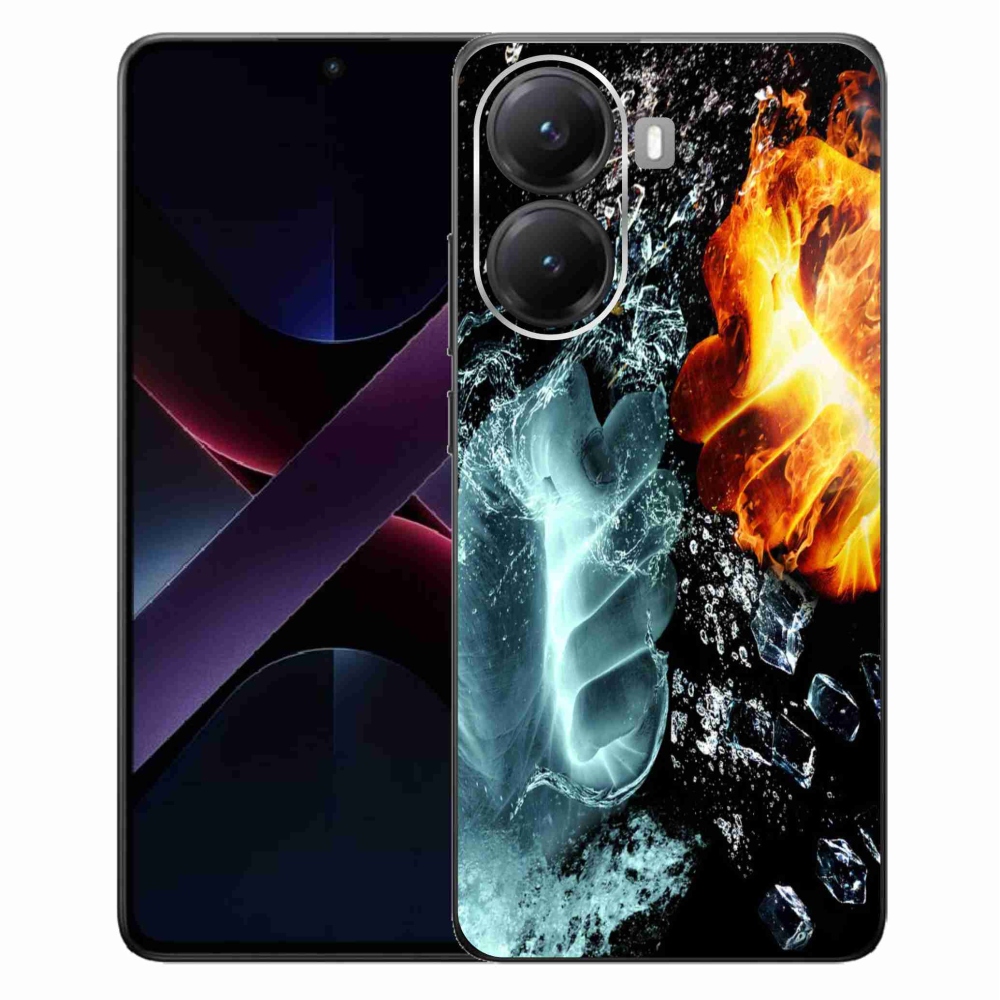 Gélový kryt mmCase na Xiaomi Poco X7 Pro 5G - voda a oheň