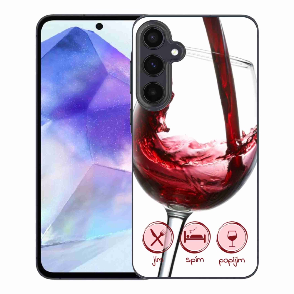 Gélový obal mmCase na Samsung Galaxy A55 5G - pohár vína červené