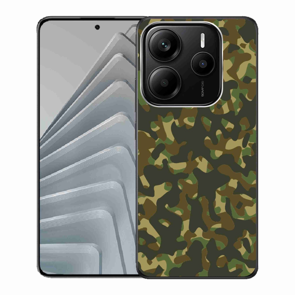 Gélový kryt mmCase na Xiaomi Redmi Note 14 5G - maskáčový vzor 1