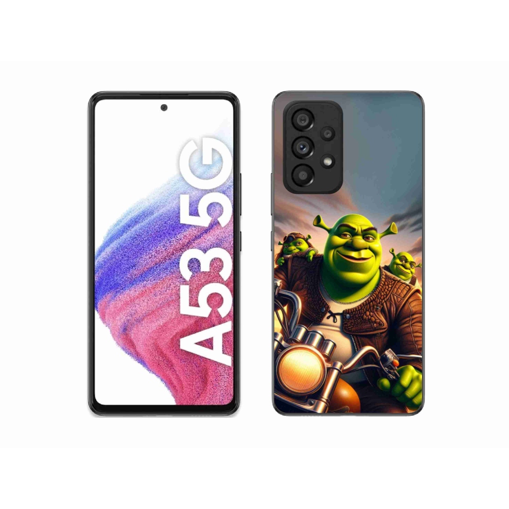 Gélový kryt mmCase na Samsung Galaxy A53 5G - shrek na motorke