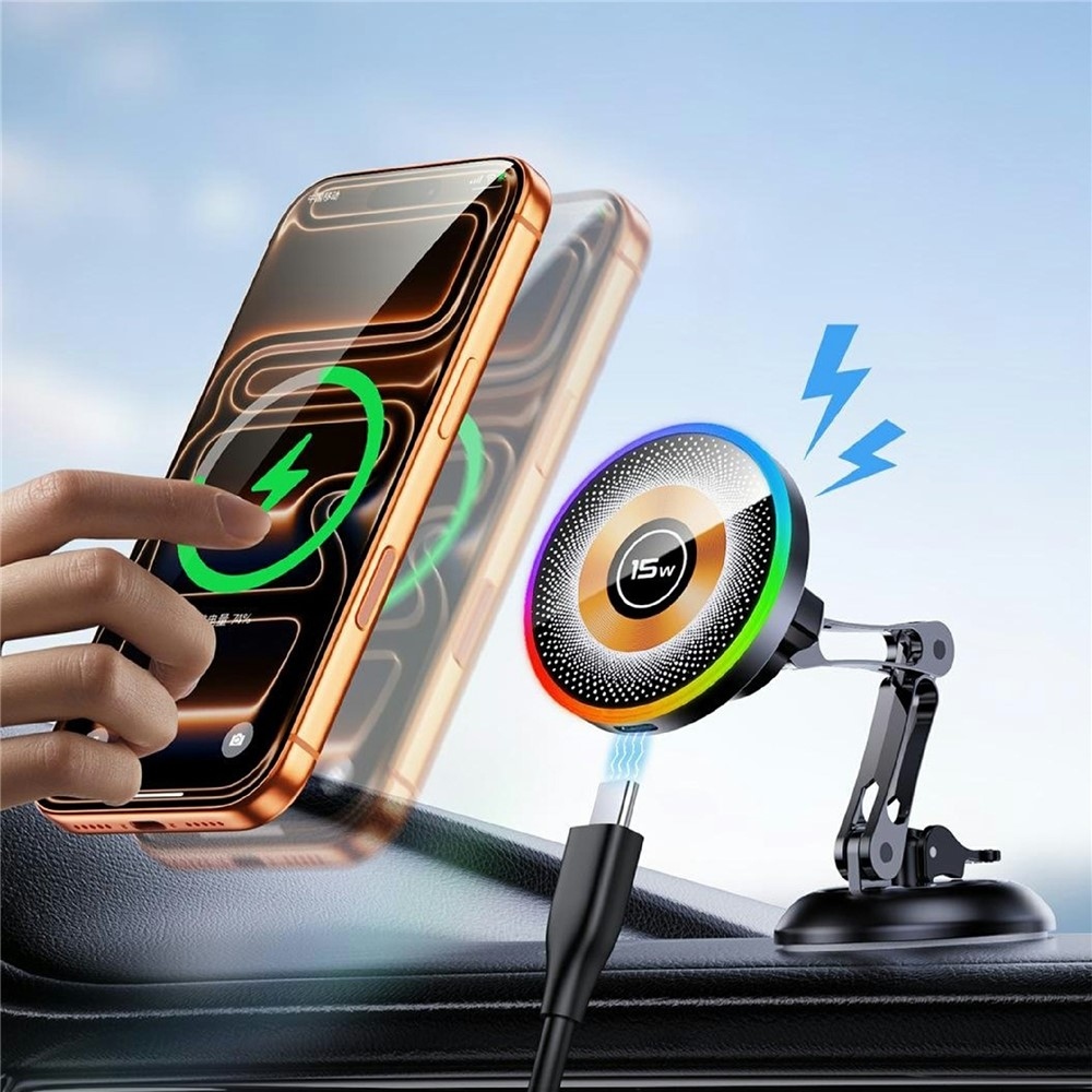 AKD255 magnetický držiak do auta s bezdrôtovým nabíjaním 15 W