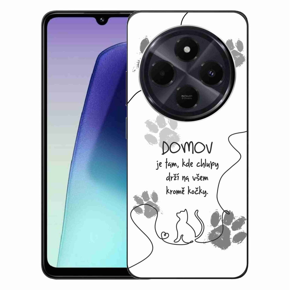 Gélový kryt mmCase na Xiaomi Redmi 14C/Poco C75 - mačacie motív biele pozadie