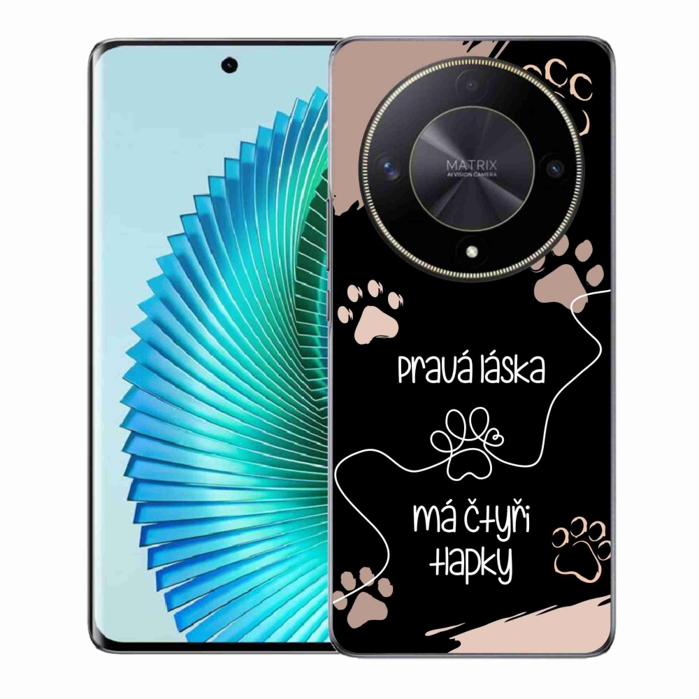 Gélový kryt mmCase na Honor Magic 6 Lite 5G - psí motív 1 čierne pozadie