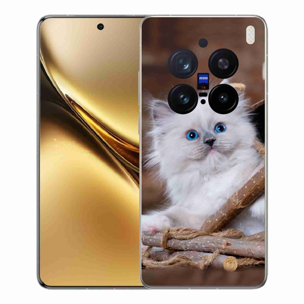 Gélový kryt mmCase na Vivo X200 Pro 5G - biele mačiatko