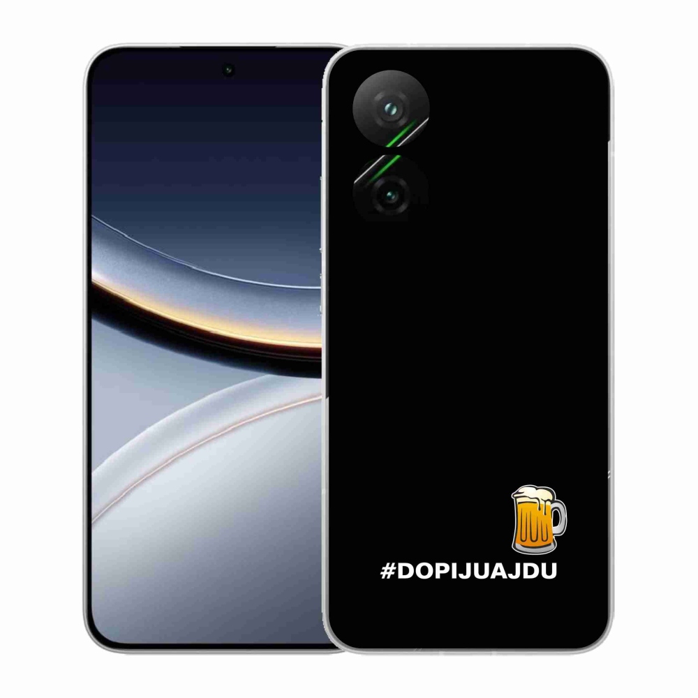 Gélový kryt mmCase na Xiaomi Poco F7 5G - pivný motív 1 čierne pozadie