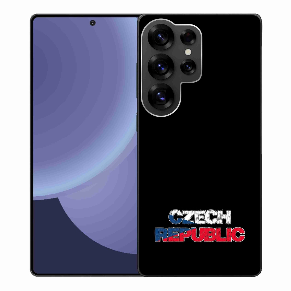 Gélový kryt mmCase na Samsung Galaxy S25 Ultra - Czech Republic čierne pozadie